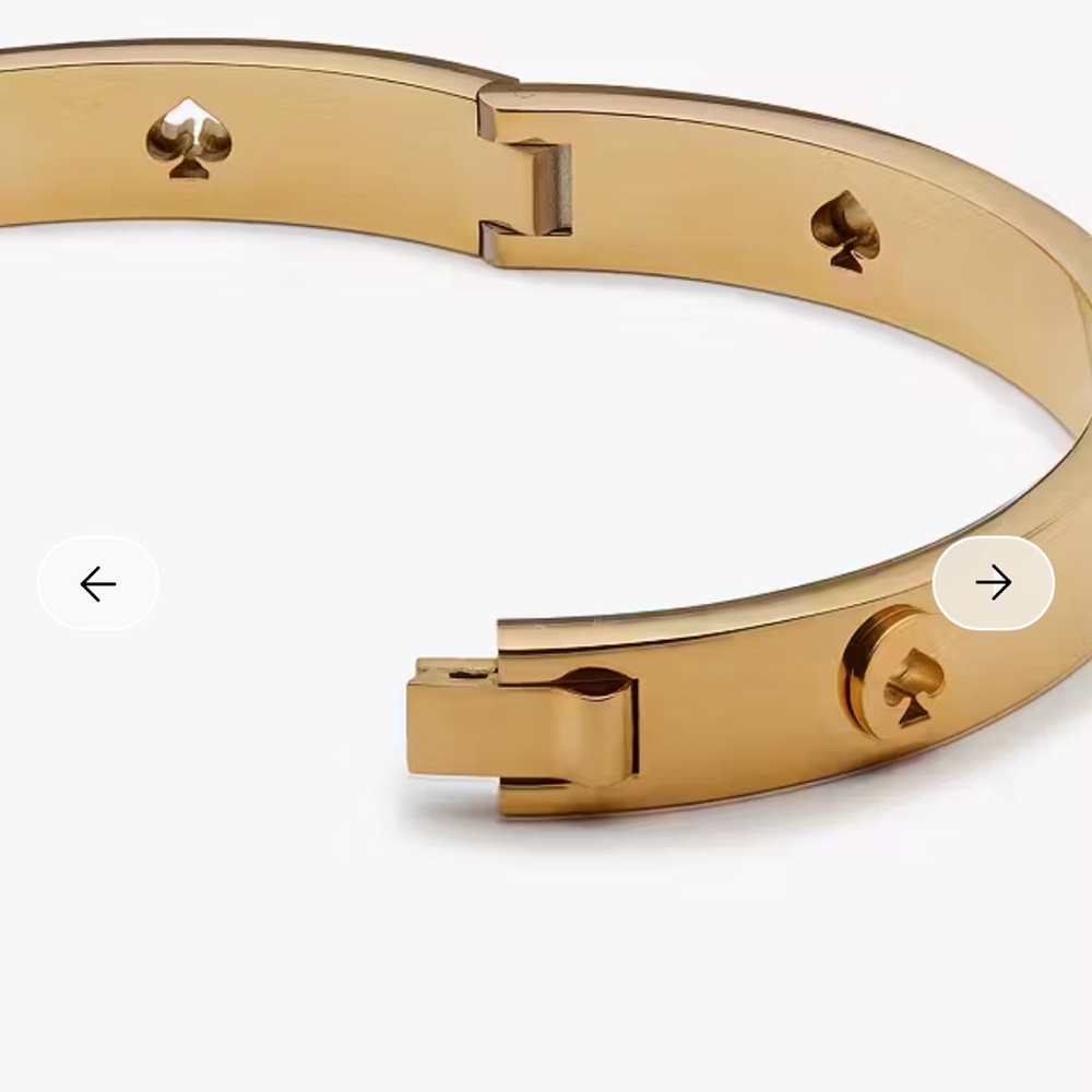 KATE SPADE SPOT THE SPADE STUDDED HINGED BANGLE - Picture 4 of 4